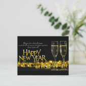 Happy New Year Postkarte (Stehend Vorderseite)