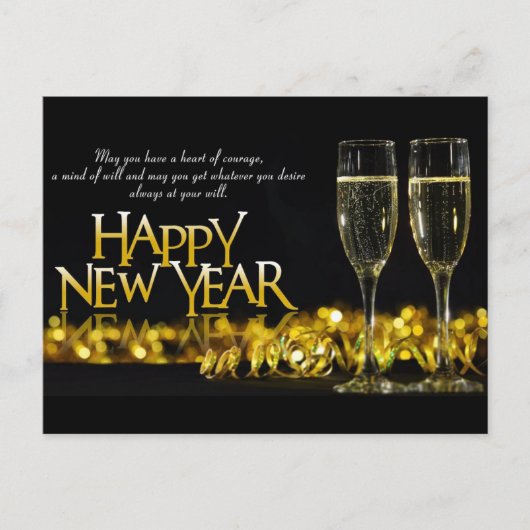 Happy New Year Postkarte (Vorderseite)