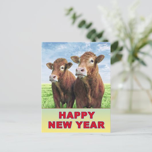 Happy New Year Postkarte (Stehend Vorderseite)