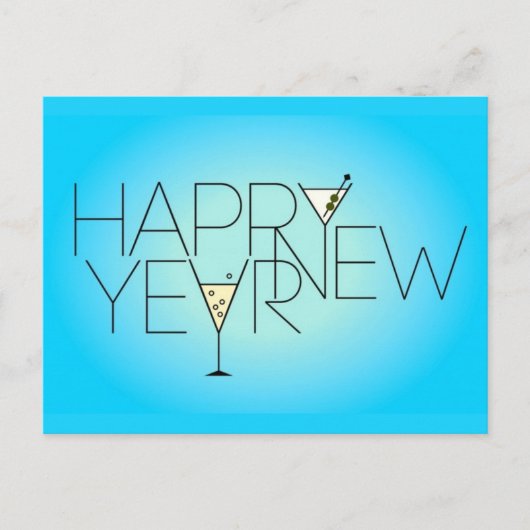 Happy New Year Postkarte (Vorderseite)
