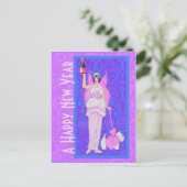 Happy New Year Postkarte (Stehend Vorderseite)