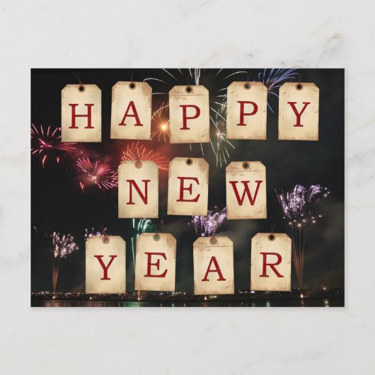 Happy New Year Postkarte (Vorderseite)