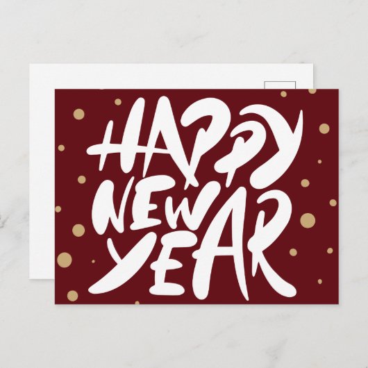 Happy New Year Postkarte (Vorne/Hinten)