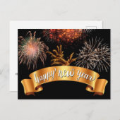 Happy New Year Postkarte (Vorne/Hinten)