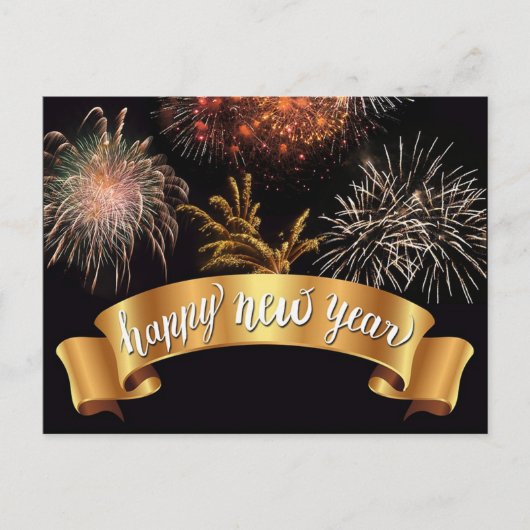 Happy New Year Postkarte (Vorderseite)