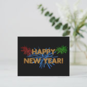 Happy New Year Postkarte (Stehend Vorderseite)