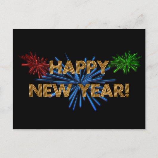 Happy New Year Postkarte (Vorderseite)