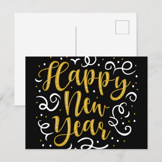 Happy New Year Postkarte (Vorne/Hinten)