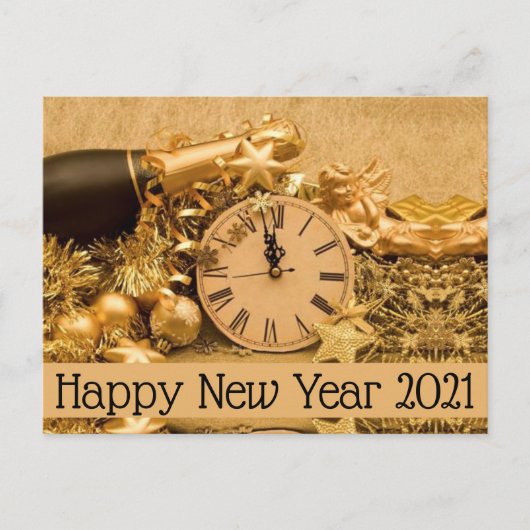 Happy New Year Postkarte (Vorderseite)