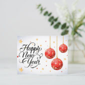 Happy New Year Postkarte (Stehend Vorderseite)