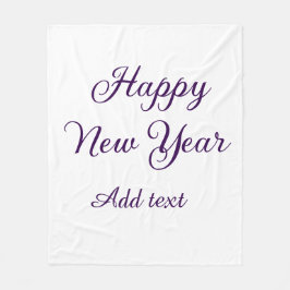 Happy new year purple calligraphy simple minimal  fleecedecke