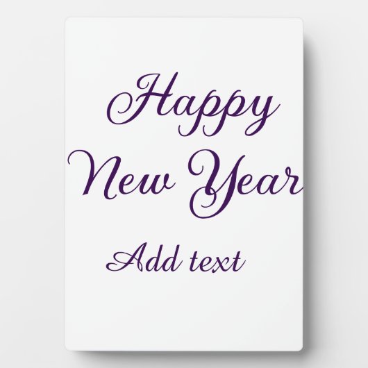 Happy new year purple calligraphy simple minimal fotoplatte (Vorderseite)