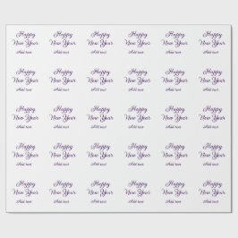Happy new year purple calligraphy simple minimal  geschenkpapier