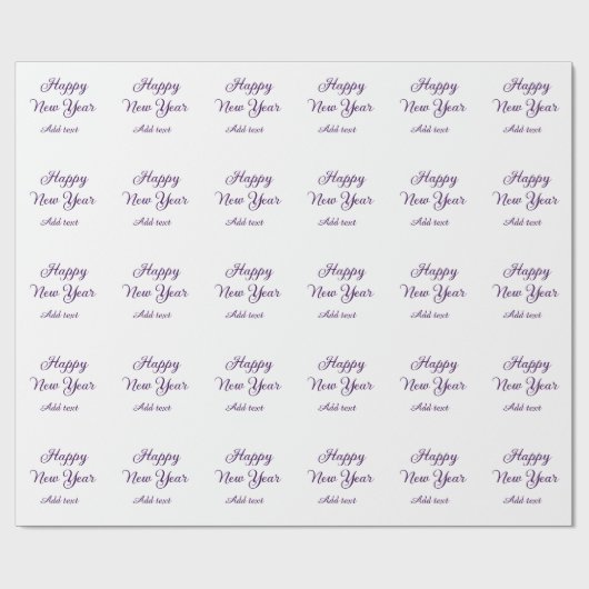 Happy new year purple calligraphy simple minimal geschenkpapier (Flach)