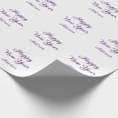 Happy new year purple calligraphy simple minimal geschenkpapier (Ecke)