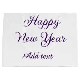 Happy new year purple calligraphy simple minimal  große geschenktüte