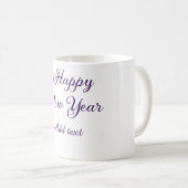 Happy new year purple calligraphy simple minimal kaffeetasse (VorderseiteRechts)