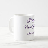 Happy new year purple calligraphy simple minimal kaffeetasse (Vorderseite Links)