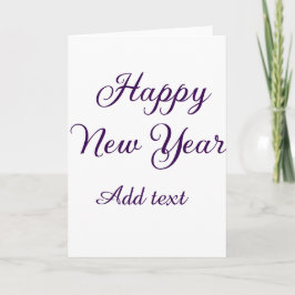 Happy new year purple calligraphy simple minimal  karte