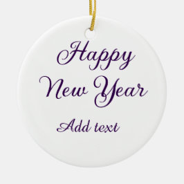 Happy new year purple calligraphy simple minimal  keramik ornament