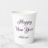 Happy new year purple calligraphy simple minimal  pappbecher (Rückseite)