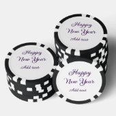 Happy new year purple calligraphy simple minimal pokerchips (Stapel)