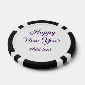 Happy new year purple calligraphy simple minimal pokerchips (Einzeln)