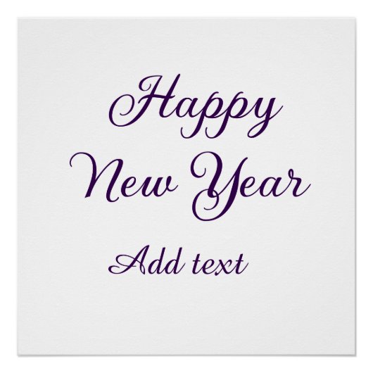 Happy new year purple calligraphy simple minimal  poster (Vorderseite)