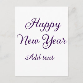 Happy new year purple calligraphy simple minimal  postkarte