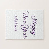 Happy new year purple calligraphy simple minimal  puzzle (Horizontal)