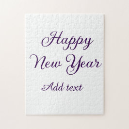 Happy new year purple calligraphy simple minimal  puzzle