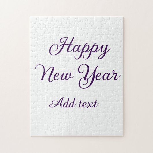 Happy new year purple calligraphy simple minimal  puzzle (Vertikal)
