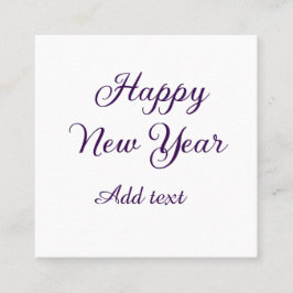 Happy new year purple calligraphy simple minimal  quadratische visitenkarte