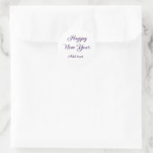 Happy new year purple calligraphy simple minimal runder aufkleber (Tasche)