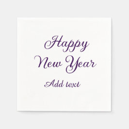 Happy new year purple calligraphy simple minimal  serviette