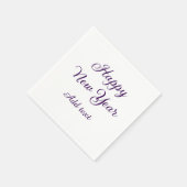 Happy new year purple calligraphy simple minimal serviette (Ecke)