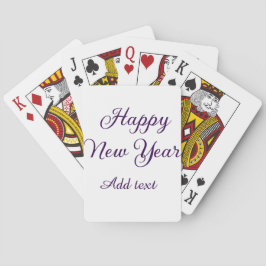 Happy new year purple calligraphy simple minimal  spielkarten