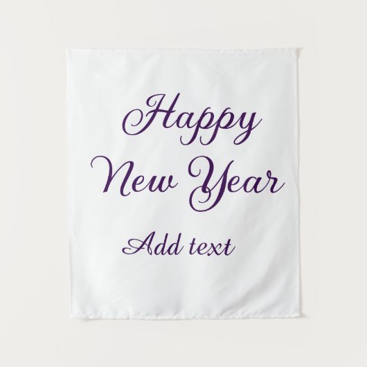 Happy new year purple calligraphy simple minimal wandteppich (Vorderseite)