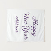 Happy new year purple calligraphy simple minimal wandteppich (Vorderseite (Horizontal))
