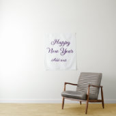 Happy new year purple calligraphy simple minimal wandteppich (Beispiel)
