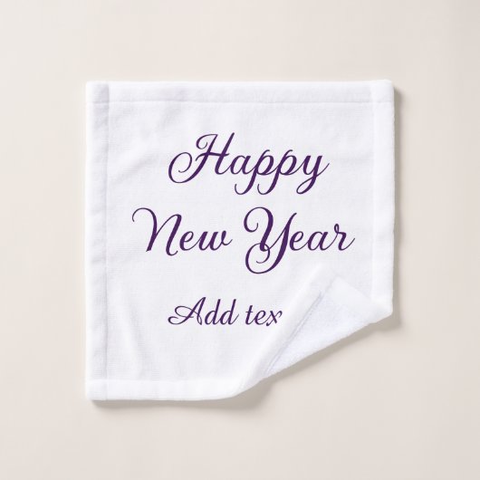 Happy new year purple calligraphy simple minimal waschlappen (Waschlappen)
