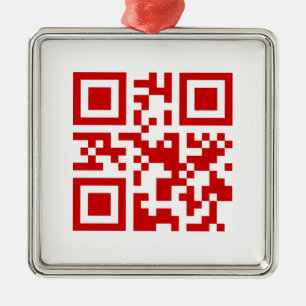 Happy New Year! -- QR Code Silbernes Ornament