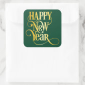 Happy New Year Quadratischer Aufkleber (Tasche)