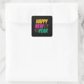 Happy New Year  Quadratischer Aufkleber (Tasche)
