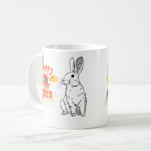 Happy new year rabbit , 2023 kaffeetasse (Vorderseite Links)