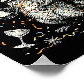 Happy New Year Raccoon With Champagne Funny New Ye Poster (Ecke)