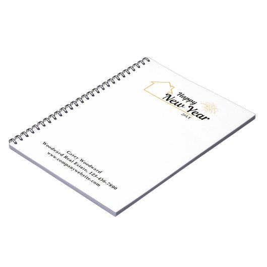 Happy New Year | Real Anwesen Budget Marketing Notizblock (Linke Seite)