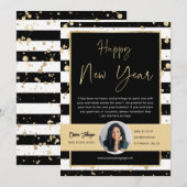 Happy New Year Real Anwesen Foto Danke Karte (Vorne/Hinten)