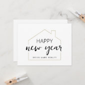 Happy New Year Real Anwesen Karte (Vorderseite/Rückseite Beispiel)