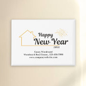 Happy New Year | Real Anwesen Modernes Personalisi Magnet